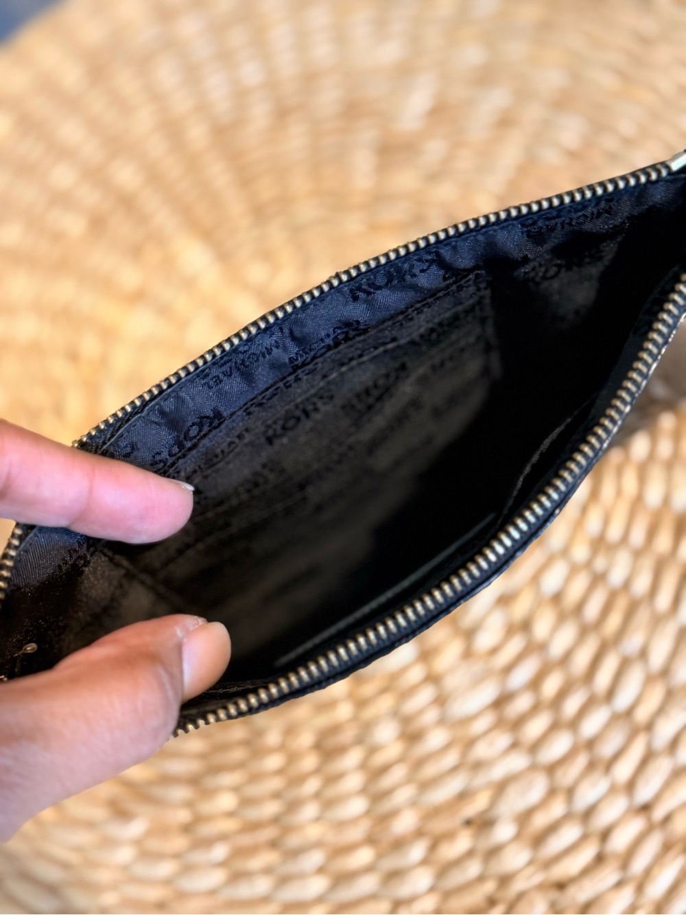 Michael Kors Black Patent Leather Zip Clutch Wallet – Gold Hardware - Picture 6 of 6
